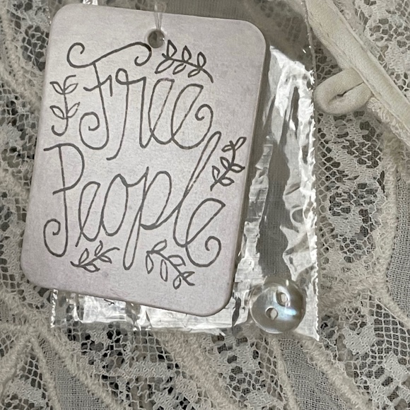 Free People Lace Sheer Tunic Top Pintuck Button Back M - Picture 13 of 16